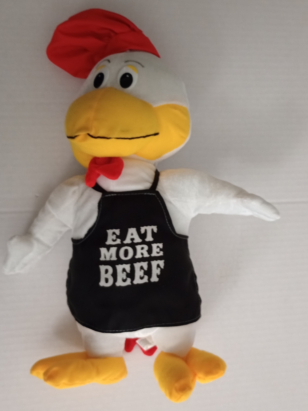 Impact Merchandise Eat More Beef Chicken Plush Toy W/ Apron & Chef Hat Vintage